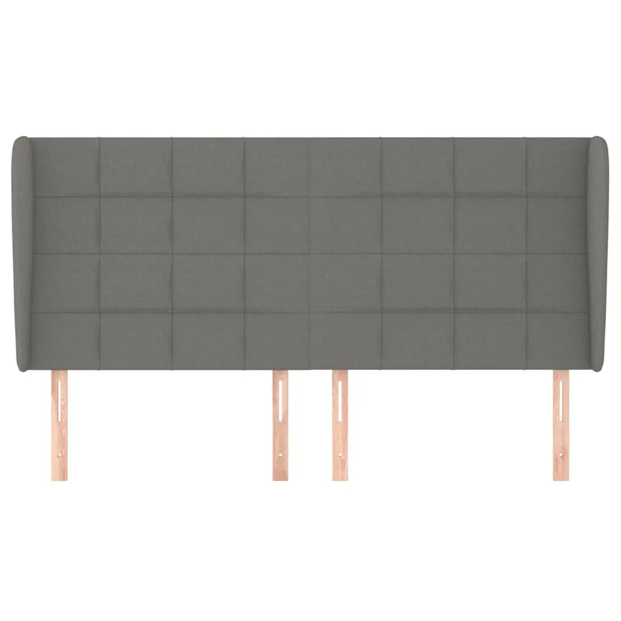 Tête de lit avec oreilles Gris foncé 183x23x118/128 cm Tissu - 3
