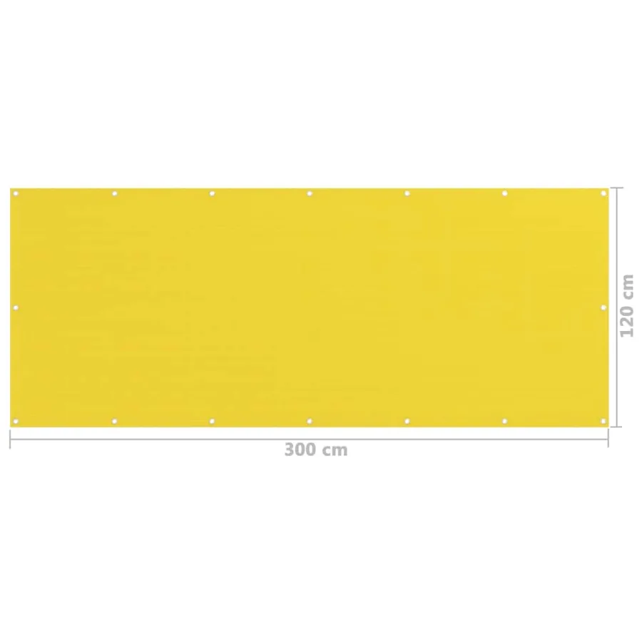 Écran de balcon Jaune 120x300 cm PEHD - 5