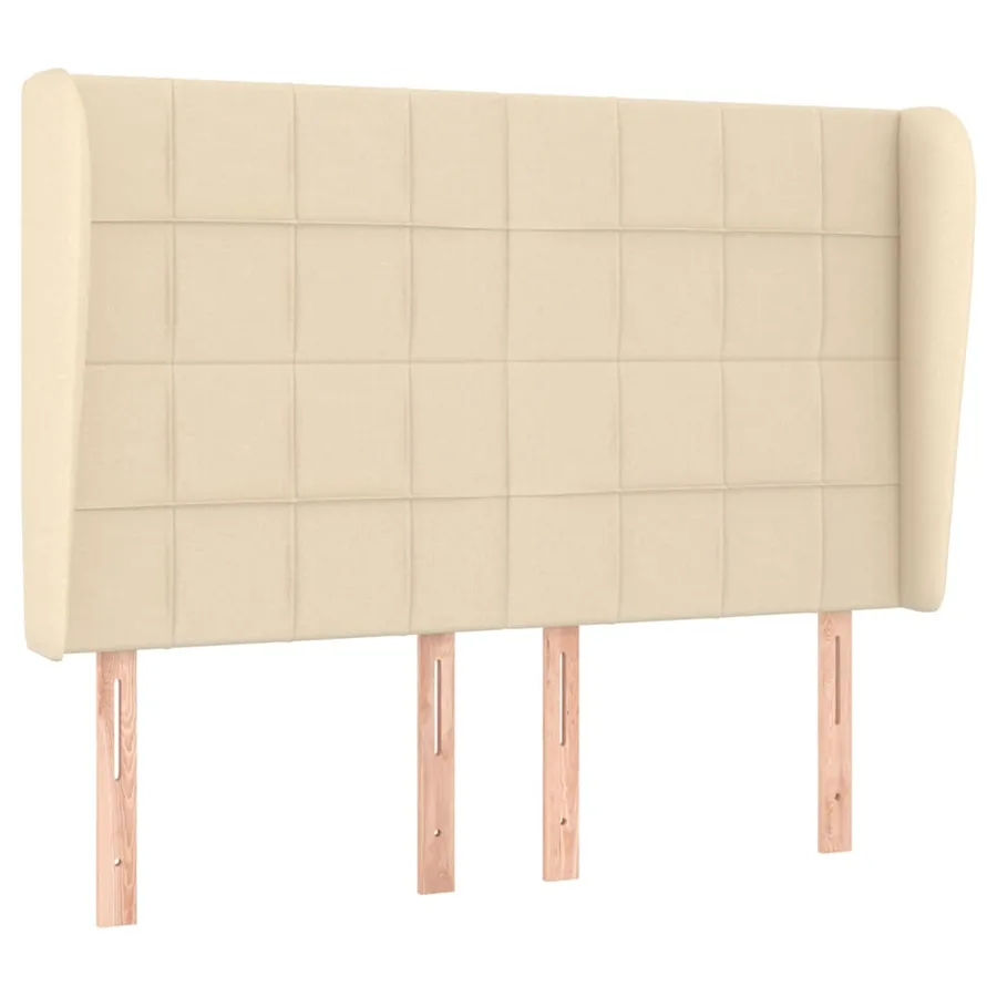Tête de lit avec oreilles Crème 147x23x118/128 cm Tissu - 2