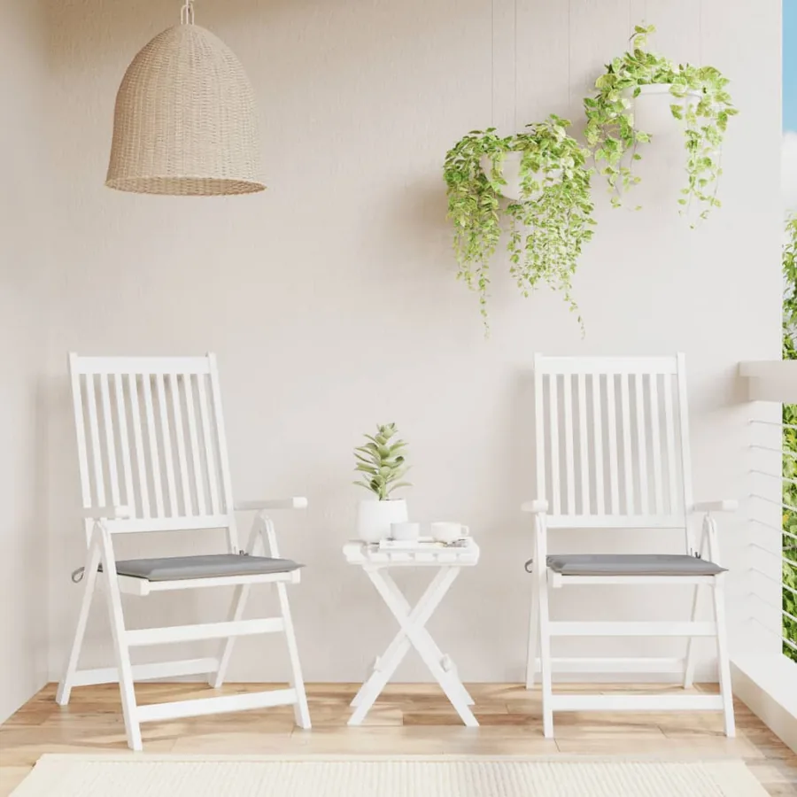 Coussins de chaise de jardin lot de 2 gris 50x50x4 cm