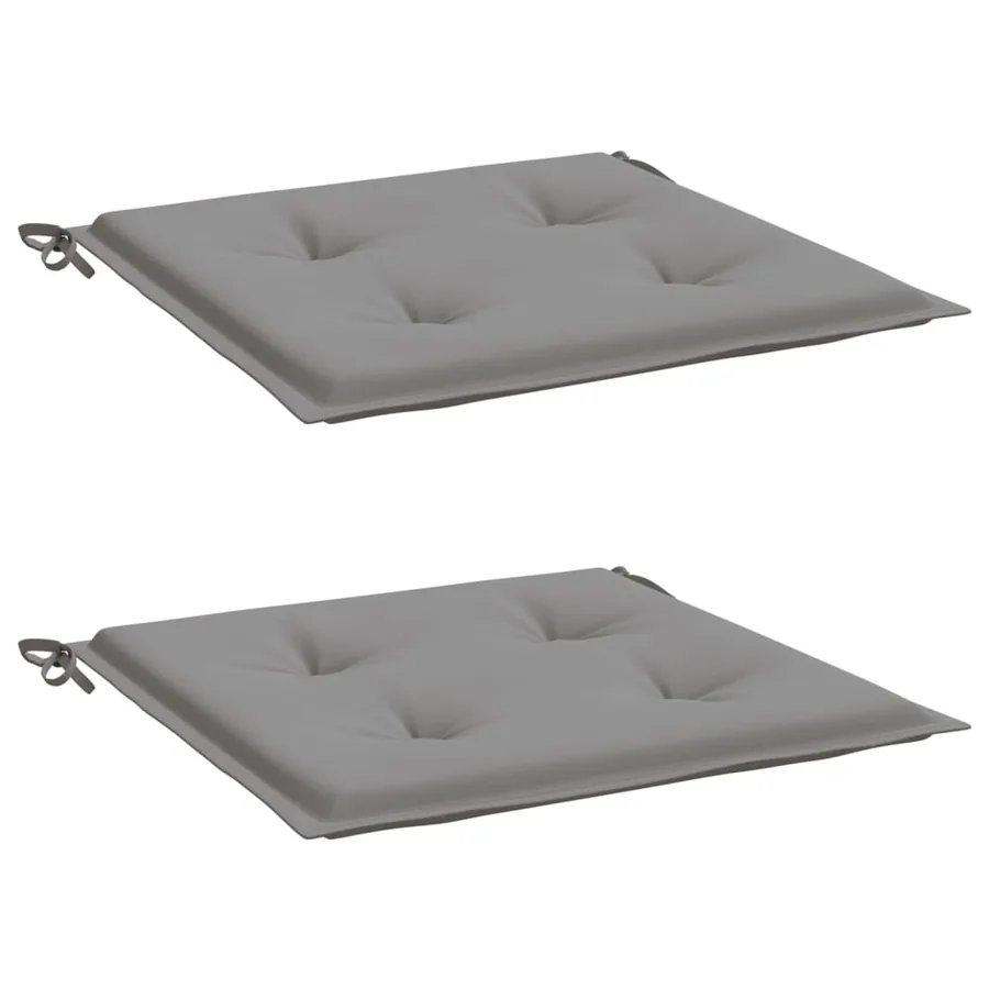 Coussins de chaise de jardin lot de 2 gris 50x50x4 cm - 3