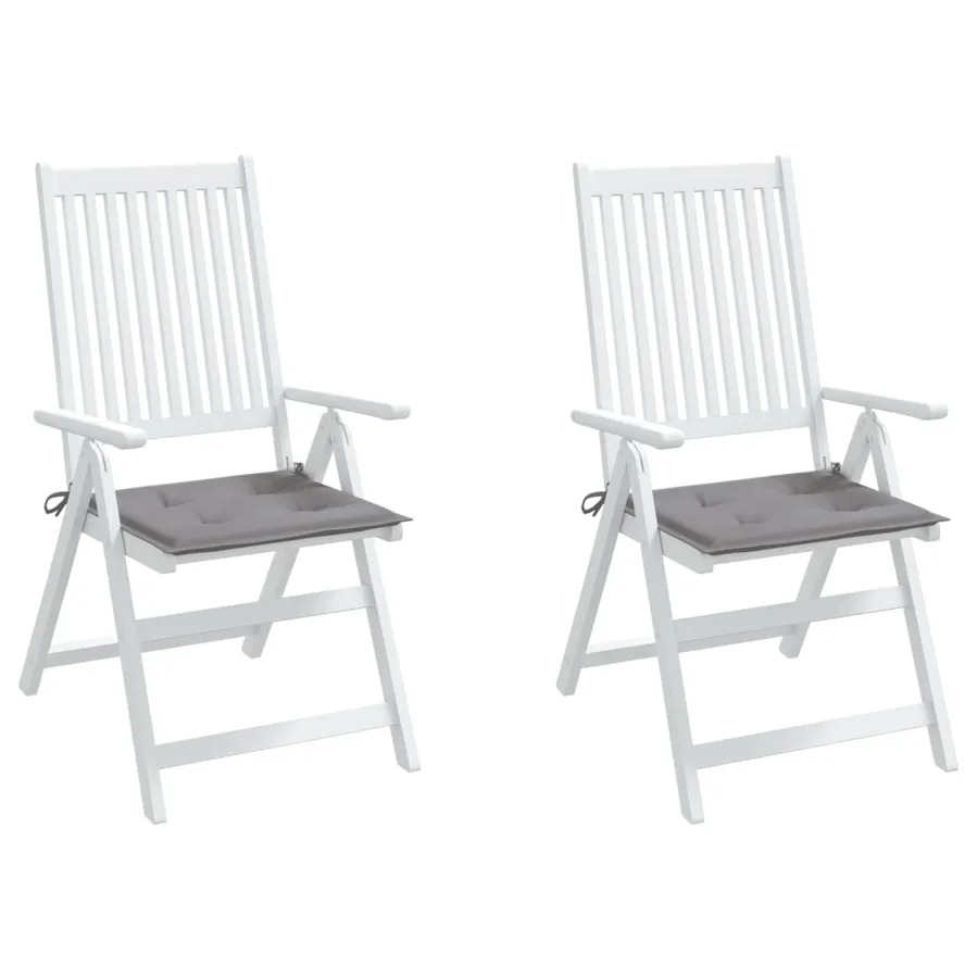 Coussins de chaise de jardin lot de 2 gris 50x50x4 cm - 4