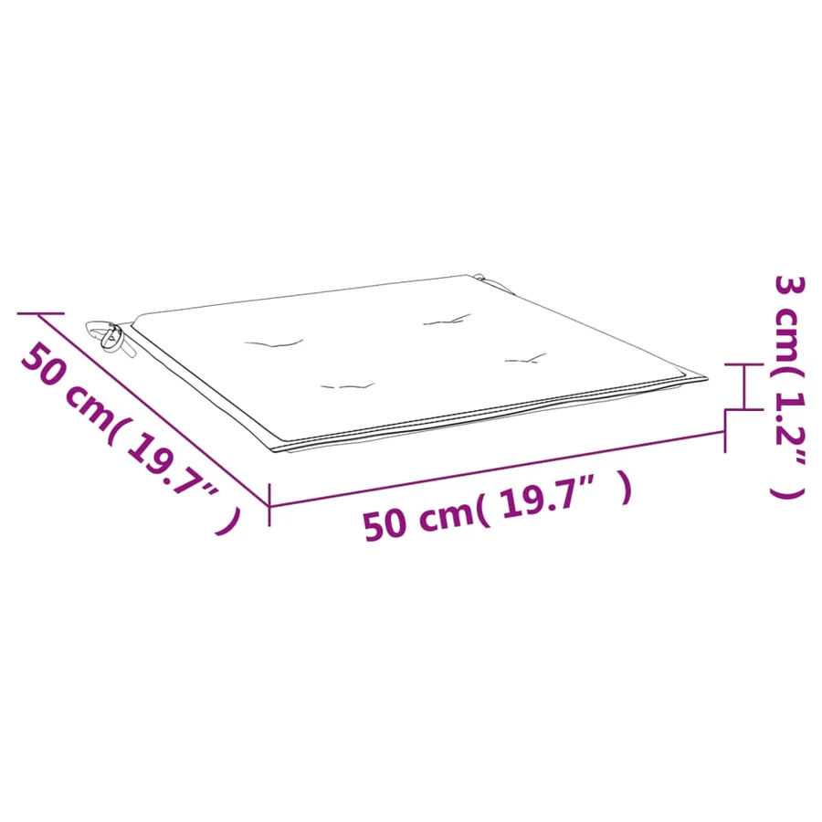 Coussins de chaise de jardin lot de 2 gris 50x50x4 cm - 9
