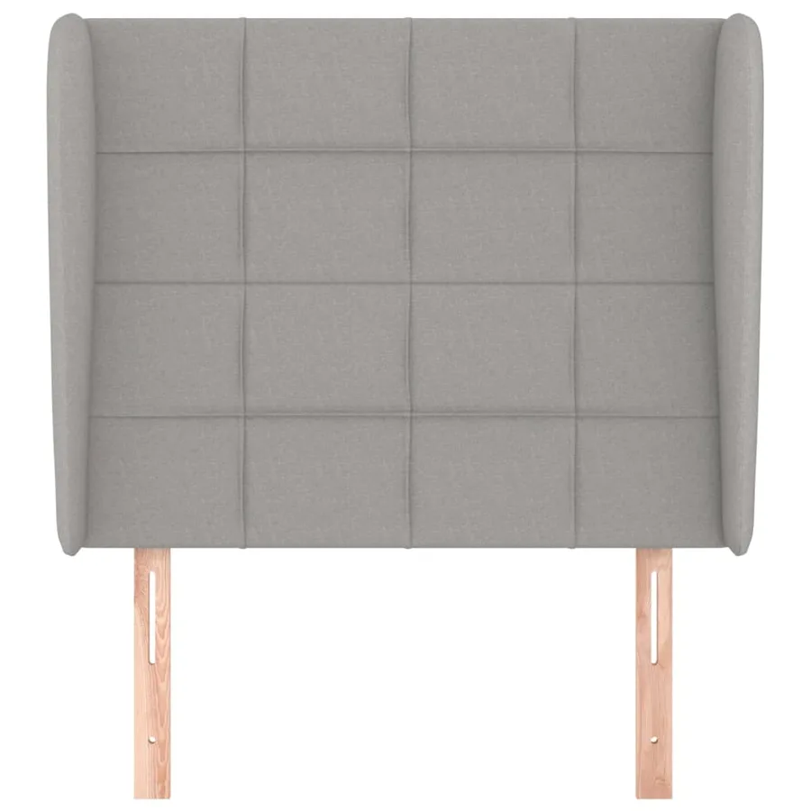 Tête de lit avec oreilles Gris clair 93x23x118/128 cm Tissu - 3