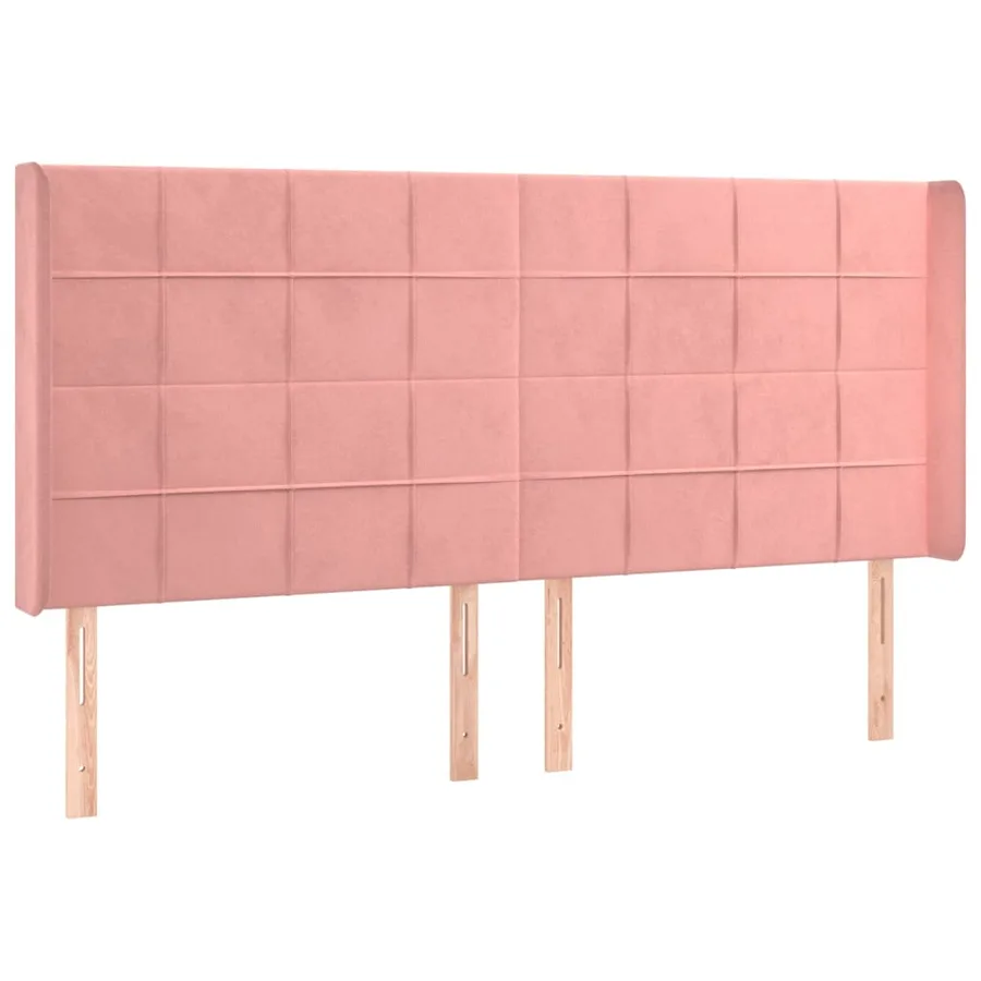 Tête de lit avec oreilles Rose 183x16x118/128 cm Velours - 2