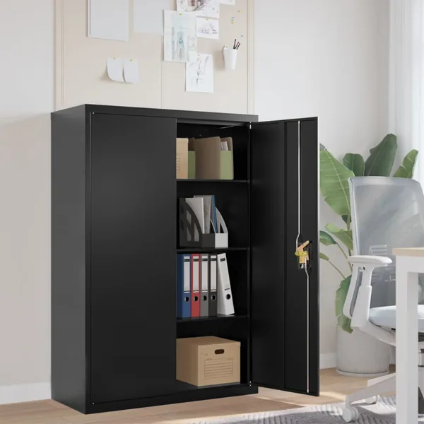 Classeur noir 90x40x140 cm acier