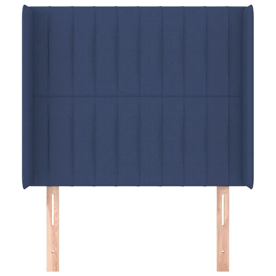 Tête de lit avec oreilles Bleu 93x16x118/128 cm Tissu - 3