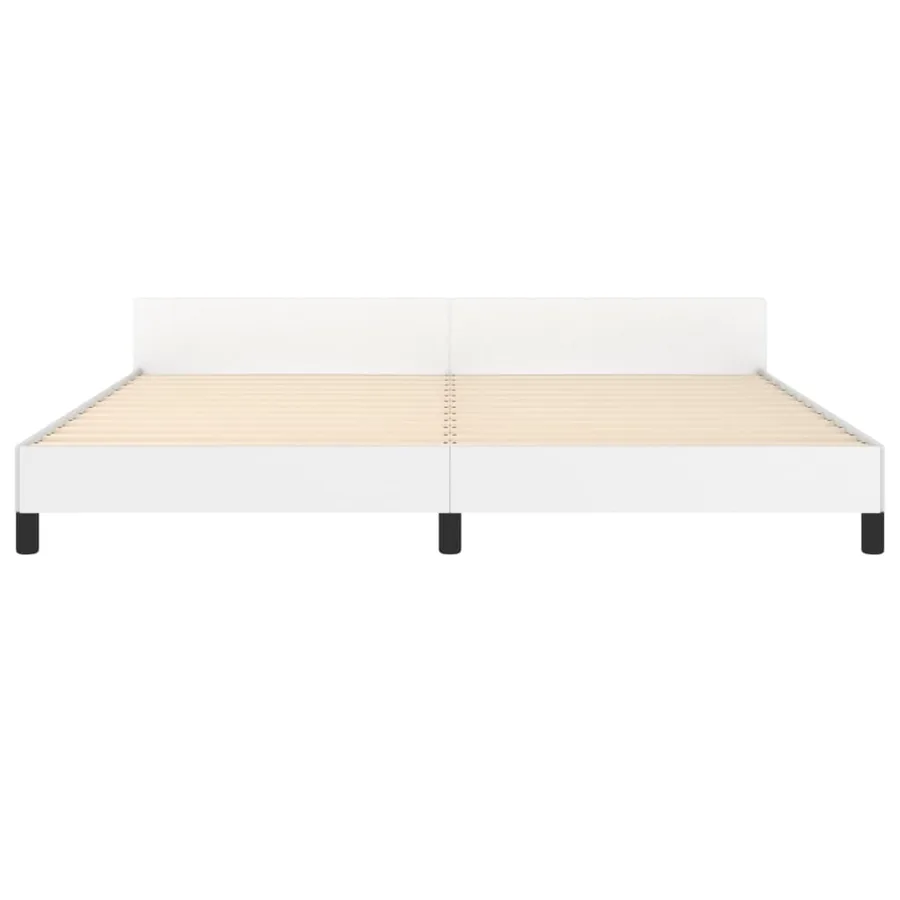 Cadre de lit sans matelas blanc 200x200 cm similicuir - 6