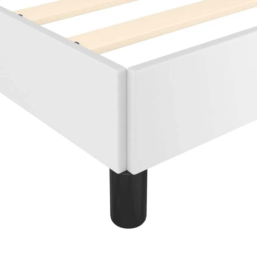 Cadre de lit sans matelas blanc 200x200 cm similicuir - 8