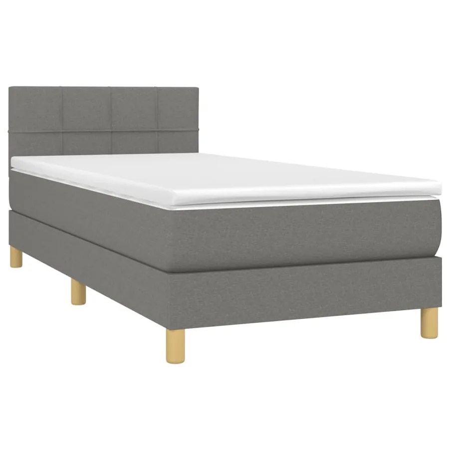 Sommier à lattes de lit avec matelas Gris foncé 80x200 cm Tissu - 3