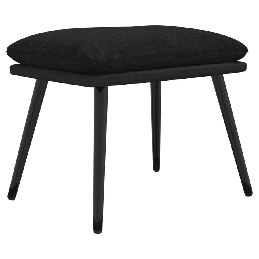 Repose-pied Noir 45x29,5x35 cm Tissu et similicuir - 2