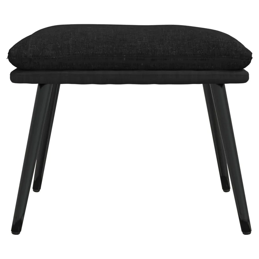 Repose-pied Noir 45x29,5x35 cm Tissu et similicuir - 3