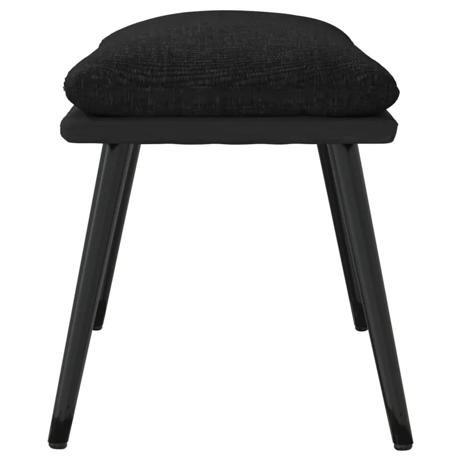 Repose-pied Noir 45x29,5x35 cm Tissu et similicuir - 4