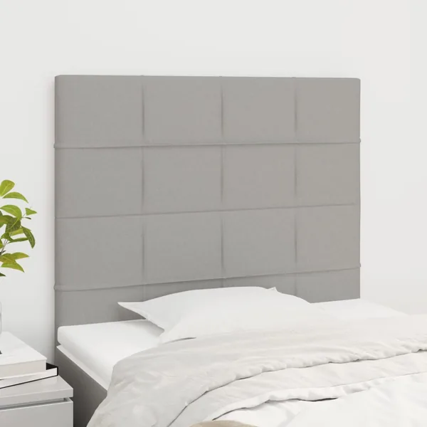 Tête de lit Gris clair 100x5x118/128 cm Tissu