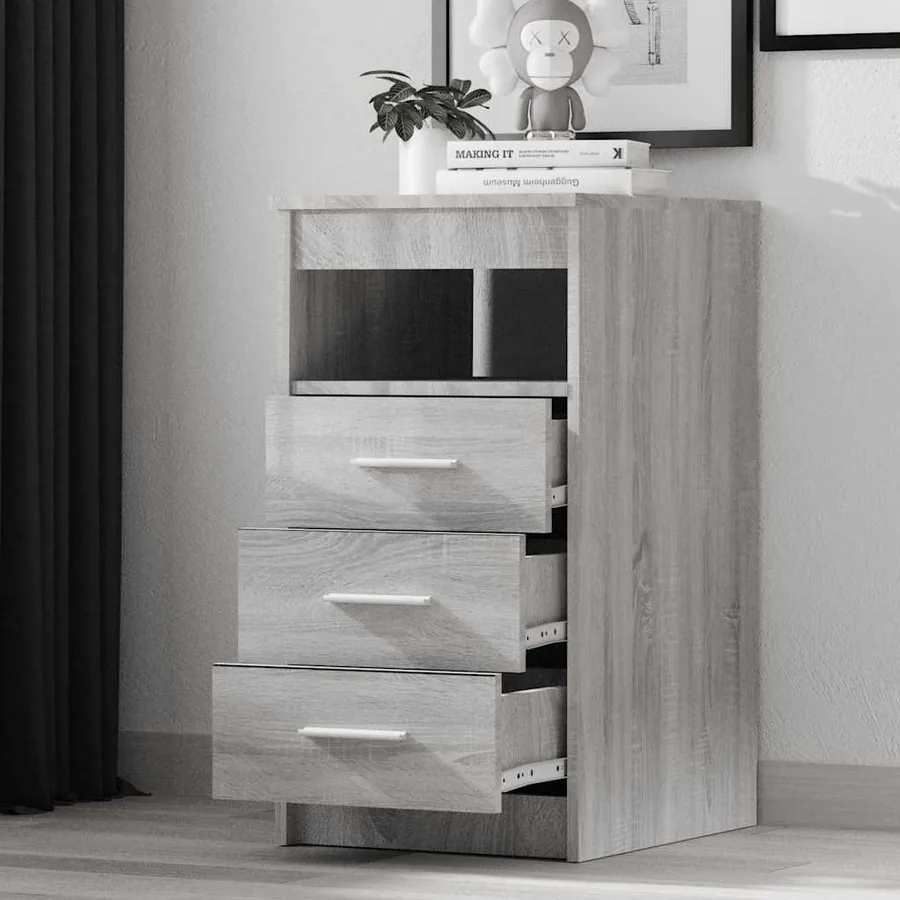 Armoire à tiroirs Sonoma gris 40x50x76 cm Bois d'ingénierie - 3