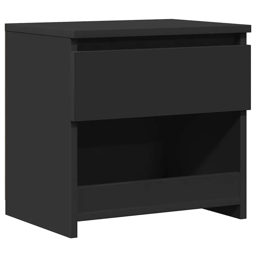 Table de chevet Noir 40x30x39 cm Bois d’ingénierie - 2