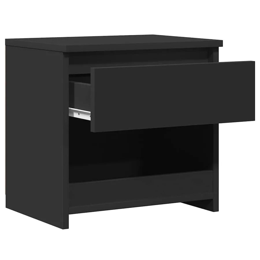 Table de chevet Noir 40x30x39 cm Bois d’ingénierie - 8