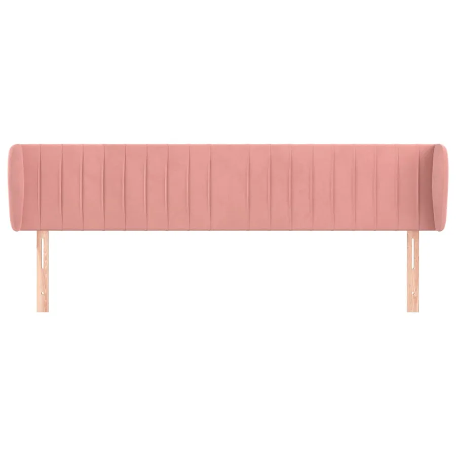 Tête de lit avec oreilles Rose 163x23x78/88 cm Velours - 3
