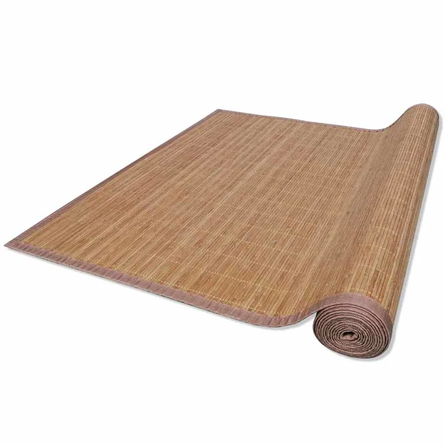 Tapis en bambou marron à latte rectangulaire 150 x 200 cm - 3