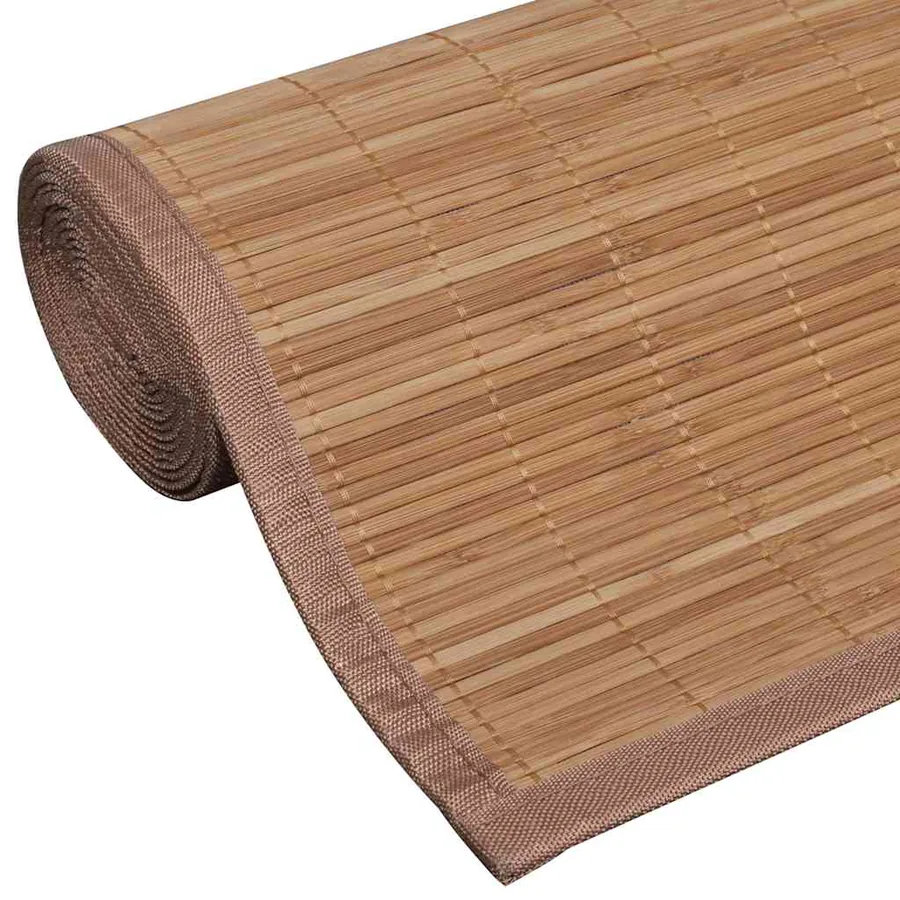 Tapis en bambou marron à latte rectangulaire 150 x 200 cm - 5