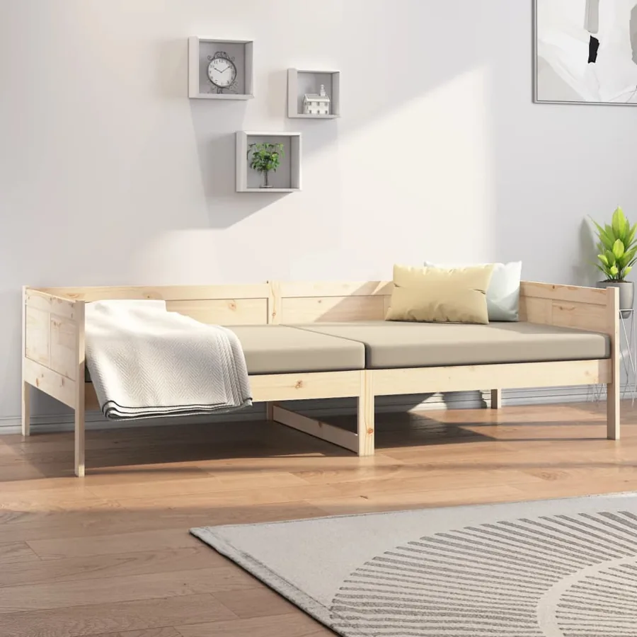 Lit de jour sans matelas bois de pin massif 80x200 cm - 7