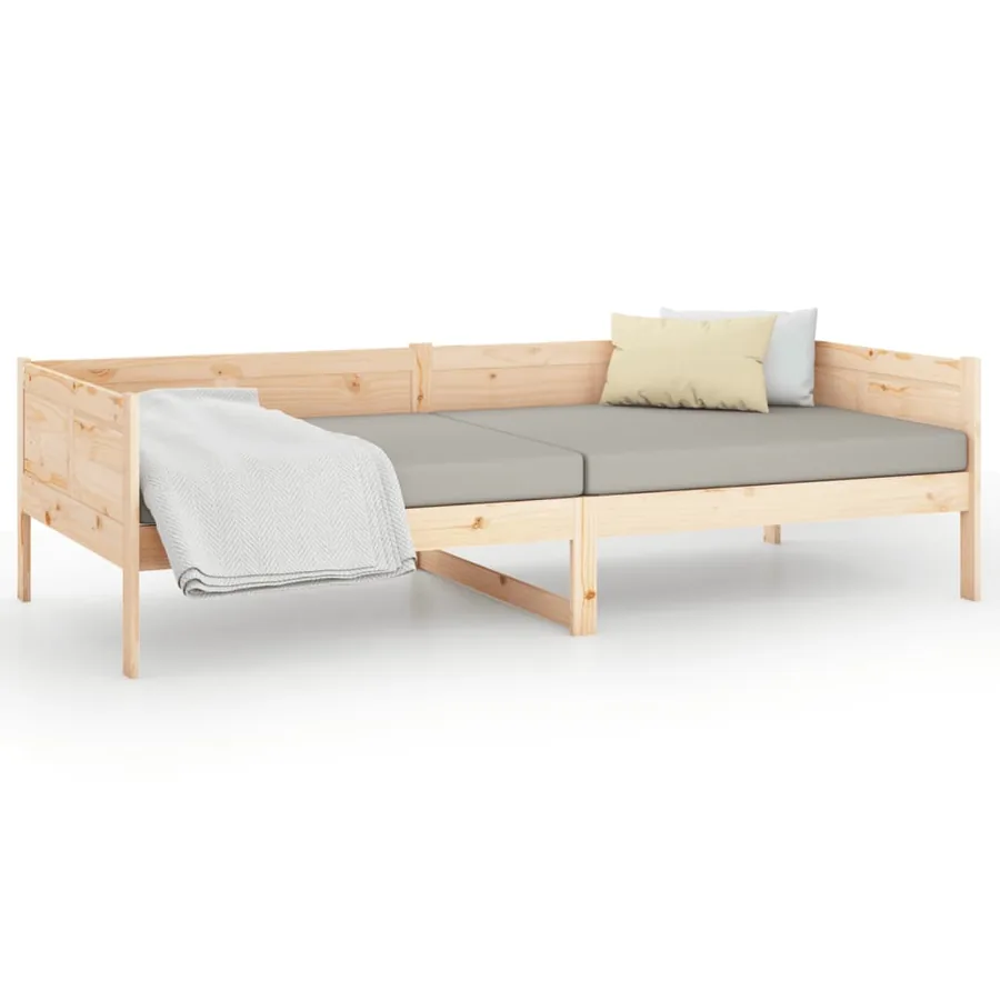 Lit de jour sans matelas bois de pin massif 80x200 cm - 8