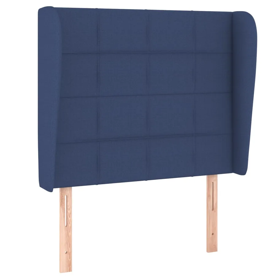 Tête de lit avec oreilles Bleu 93x23x118/128 cm Tissu - 2