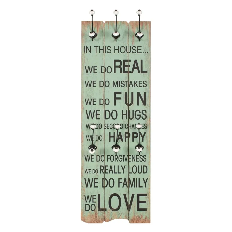 Porte-manteau mural avec 6 crochets 120 x 40 cm HAPPY LOVE - 2