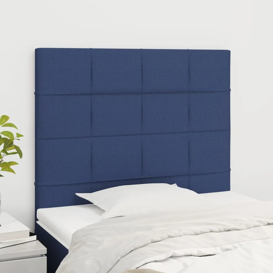 Tête de lit Bleu 90x5x118/128 cm Tissu