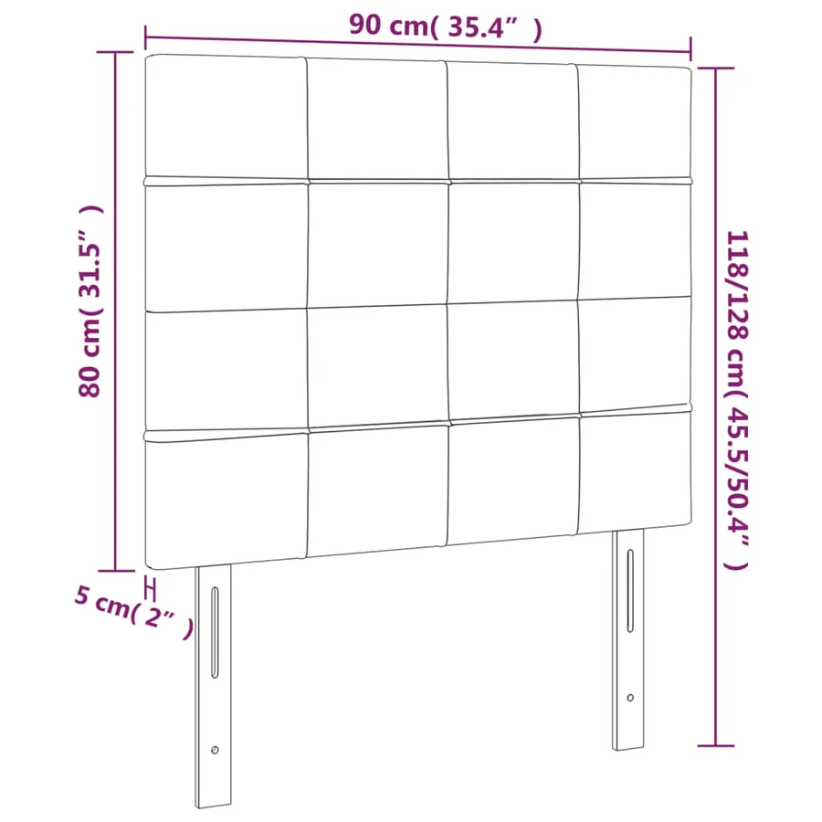 Tête de lit Bleu 90x5x118/128 cm Tissu - 8