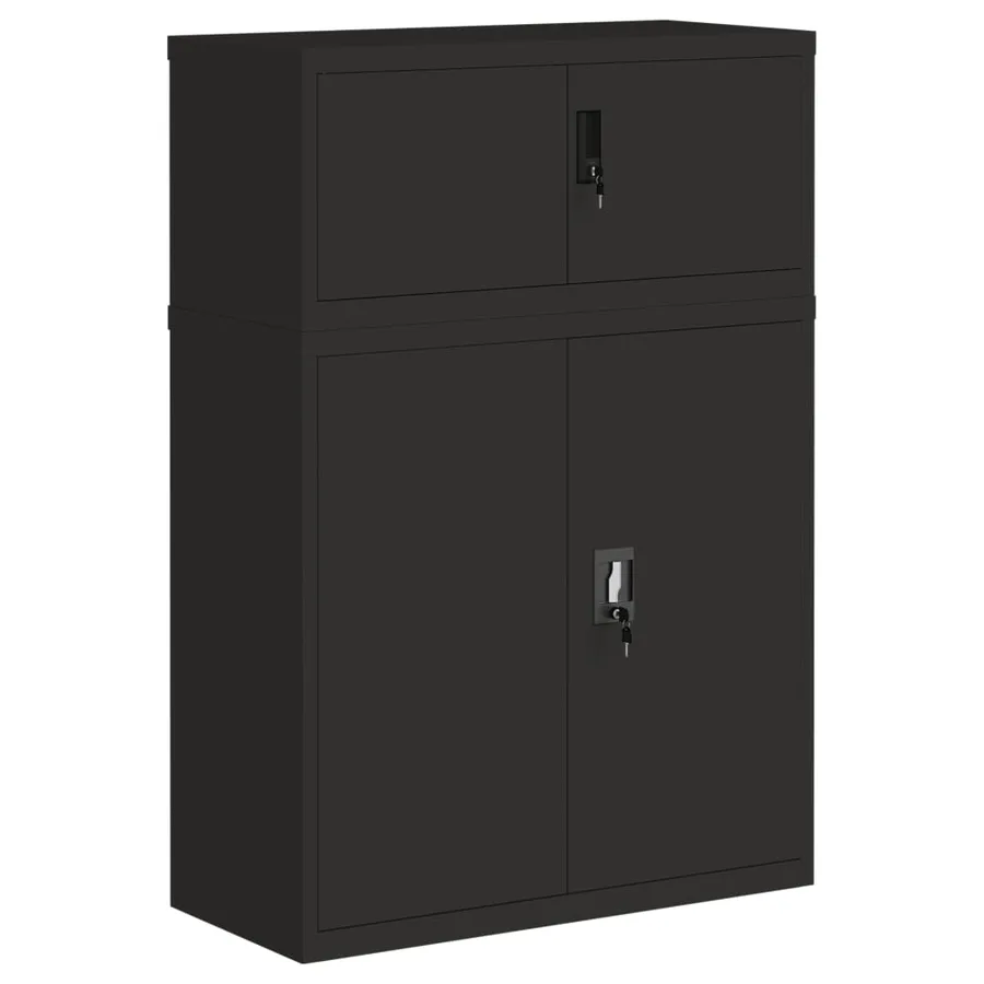 Classeur noir 90x40x130 cm acier - 2