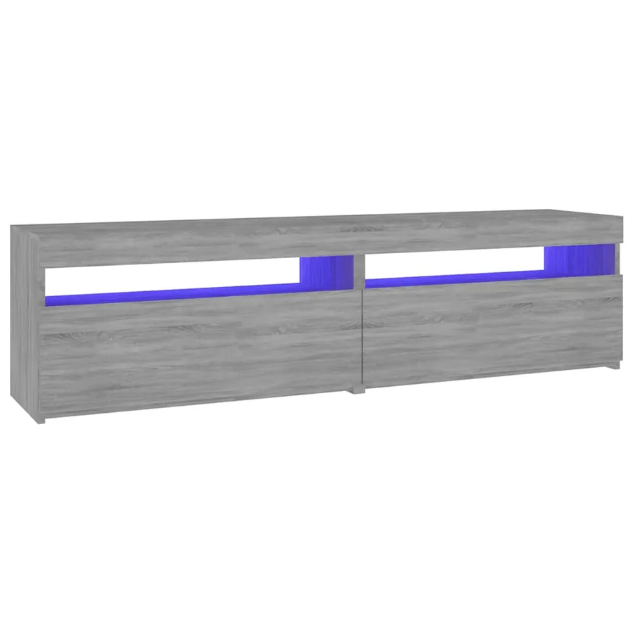 Meubles TV avec lumières LED 2 pcs Sonoma gris 75x35x40 cm - 12
