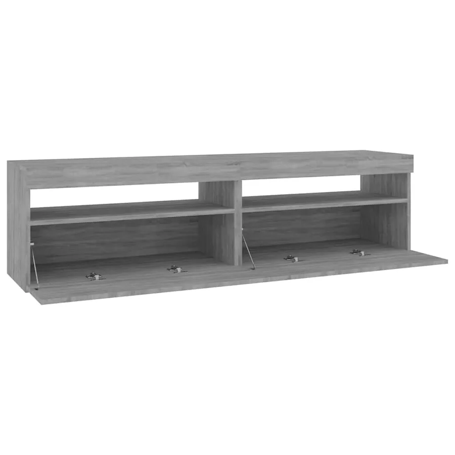 Meubles TV avec lumières LED 2 pcs Sonoma gris 75x35x40 cm - 6