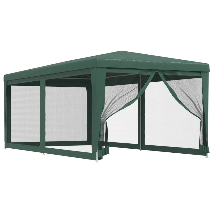 Tente de fête avec 4 parois latérales en maille Vert 3x6 m PEHD - 2