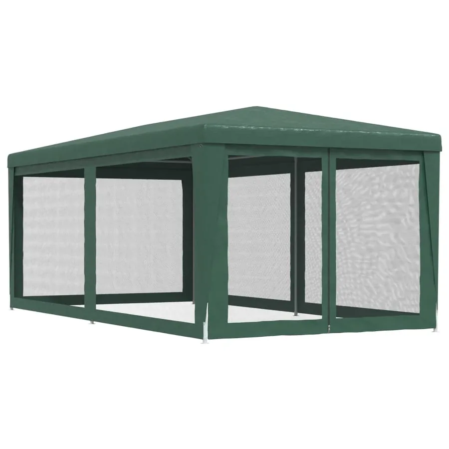 Tente de fête avec 4 parois latérales en maille Vert 3x6 m PEHD - 5