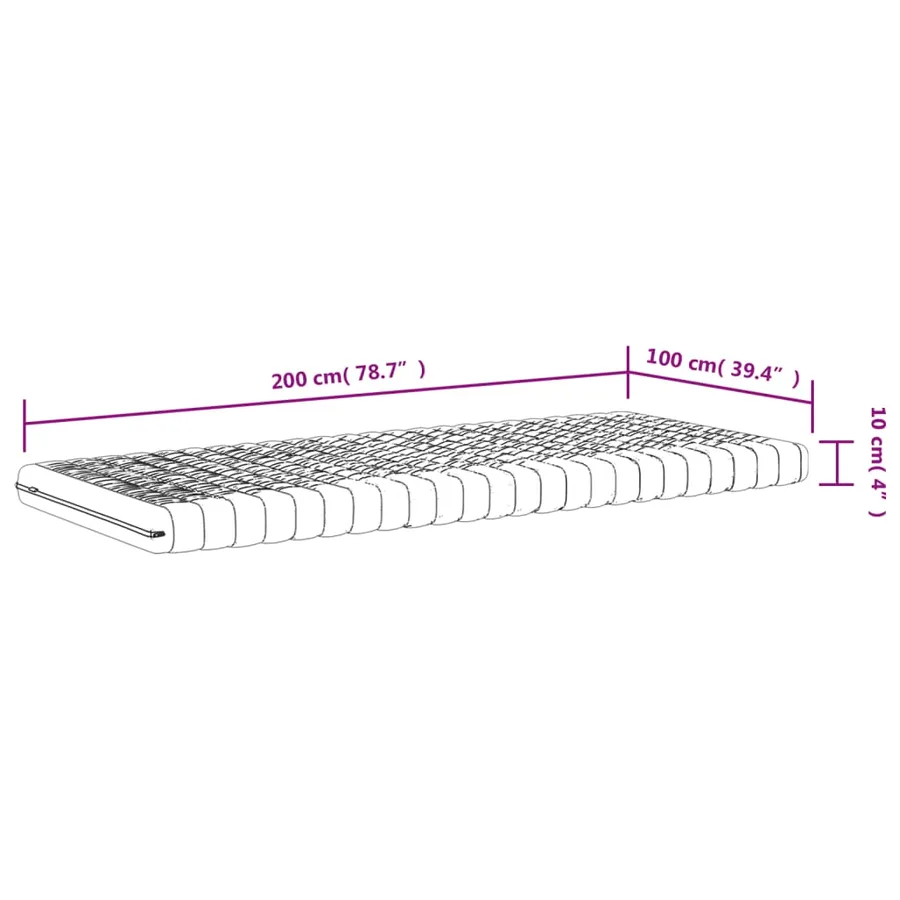Matelas en mousse blanc 100x200 cm 7 zones dureté 20 ILD - 9