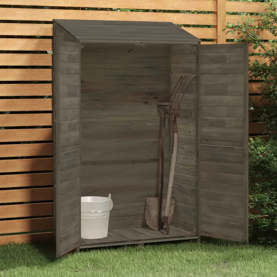 Remise de jardin Anthracite 102x52x174,5cm Bois de sapin solide - 3
