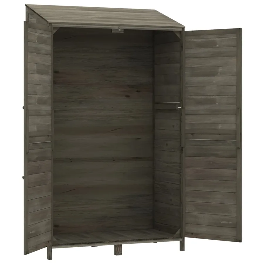 Remise de jardin Anthracite 102x52x174,5cm Bois de sapin solide - 7