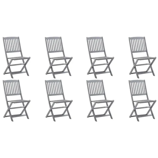 Chaises pliables d'extérieur lot de 8 Bois d'acacia solide