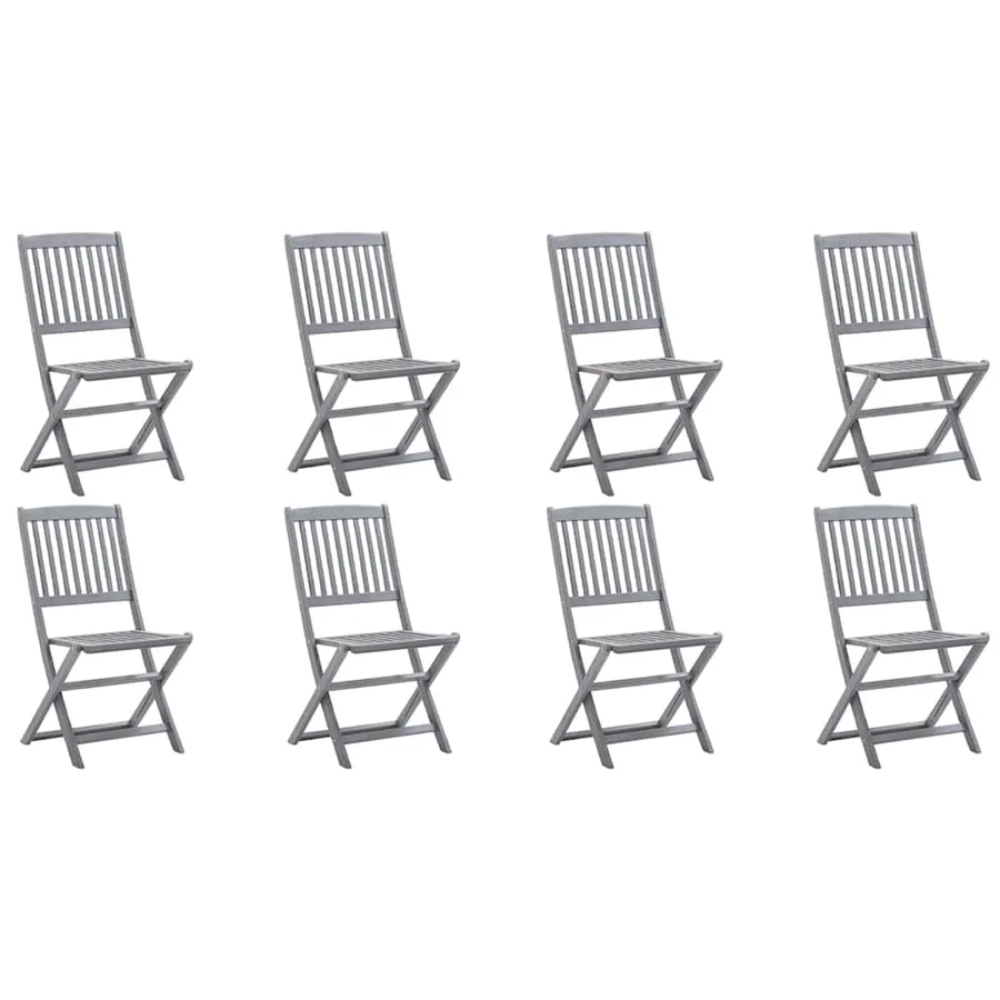 Chaises pliables d'extérieur lot de 8 Bois d'acacia solide