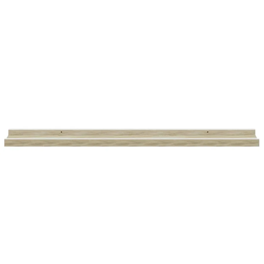 Étagères murales 2 pcs blanc et chêne sonoma 80x9x3 cm - 6