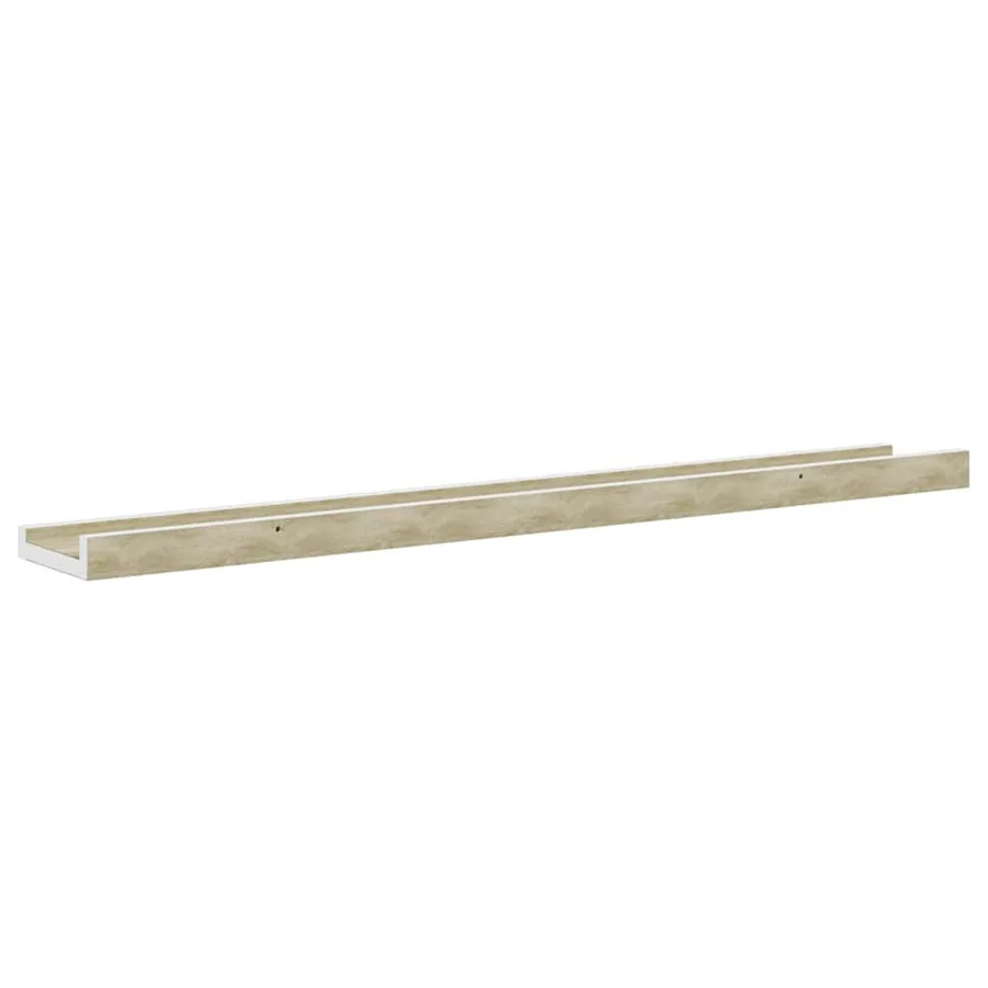 Étagères murales 2 pcs blanc et chêne sonoma 80x9x3 cm - 8