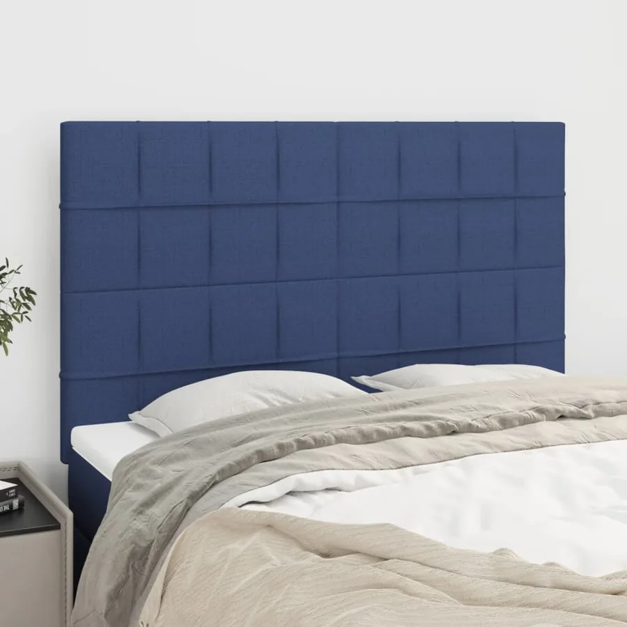 Tête de lit Bleu 144x5x118/128 cm Tissu