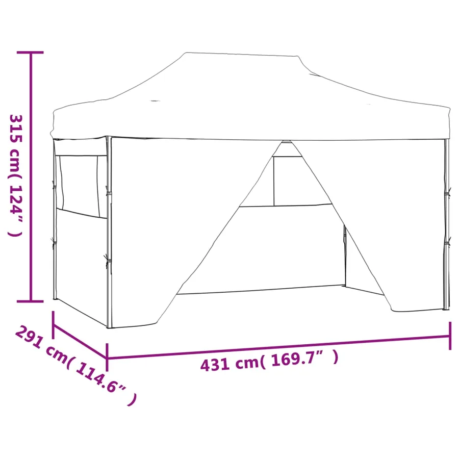 Tente pliable de réception avec 4 parois 3 x 4,5 m Blanc - 11
