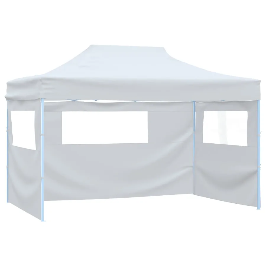 Tente pliable de réception avec 4 parois 3 x 4,5 m Blanc - 2