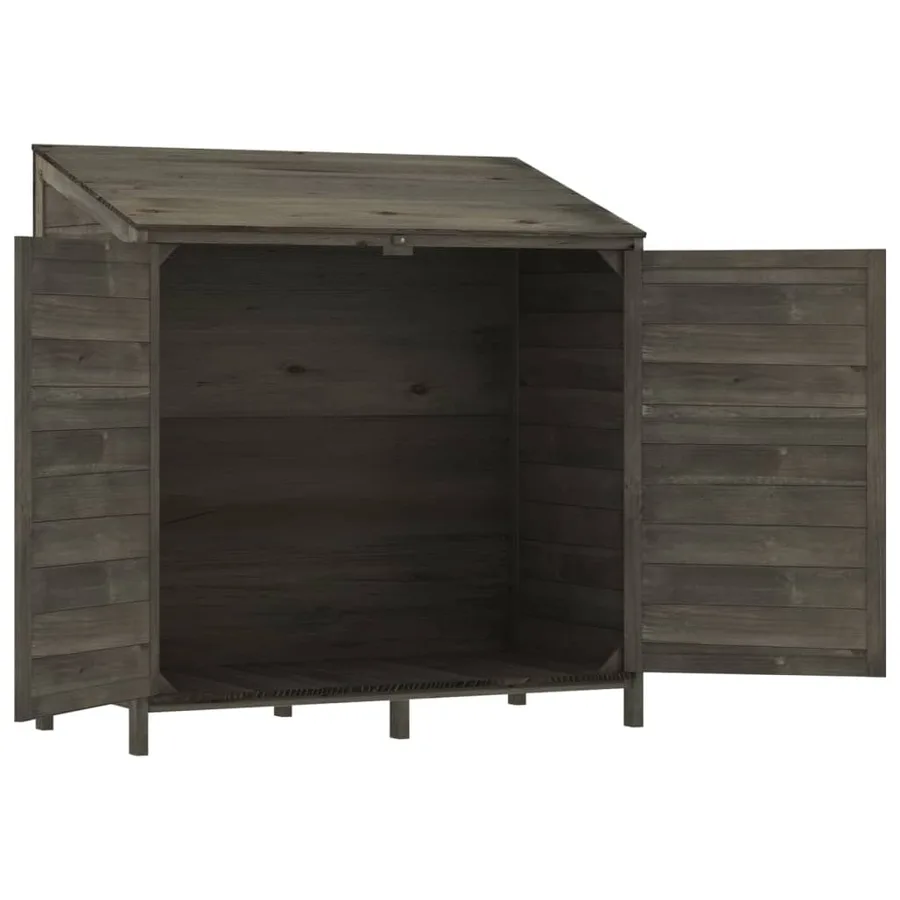 Remise de jardin Anthracite 102x52x112 cm Bois de sapin solide - 4