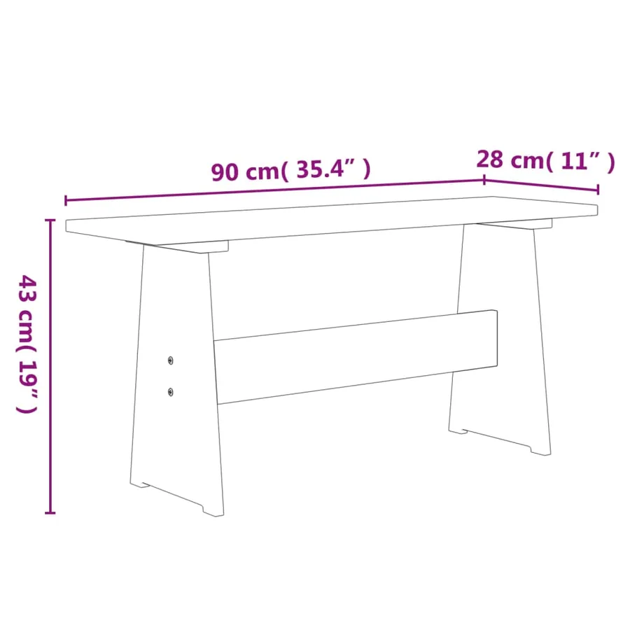 Ensemble à manger REINE 3 pcs marron miel blanc bois pin massif - 15