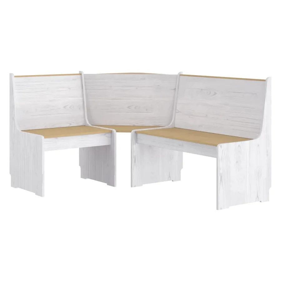 Ensemble à manger REINE 3 pcs marron miel blanc bois pin massif - 5