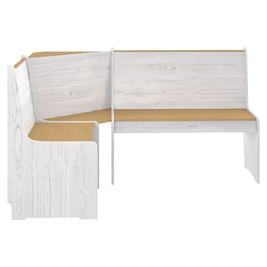 Ensemble à manger REINE 3 pcs marron miel blanc bois pin massif - 6