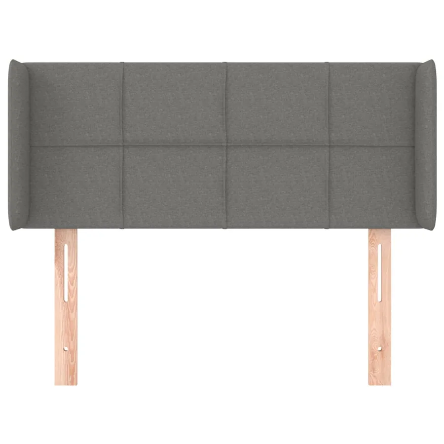 Tête de lit avec oreilles Gris foncé 83x16x78/88 cm Tissu - 3